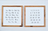 ALPHABET ABCs + 123s NUMBERS FARMHOUSE Style Sign | Nursery | Playroom Decor