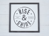 RISE & SHINE Bed and Breakfast Modern RUSTIC Sign |  Farmhouse Style