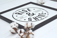 RISE & SHINE Bed and Breakfast Modern RUSTIC Sign |  Farmhouse Style