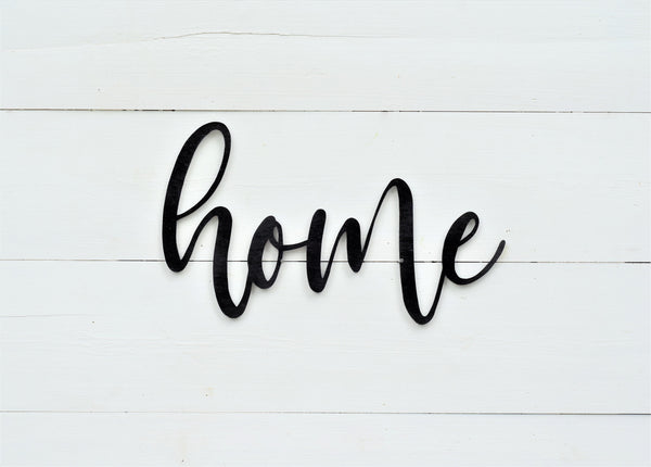 HOME WOOD CUTOUT Sign | Home Script Sign