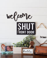 WELCOME WOOD CUTOUT | Modern Welcome Script Sign | Welcome Word Cutout 1