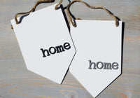 HOME 3D BANNER SIGN |  Modern Home Wood Banner Sign