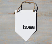 HOME 3D BANNER SIGN |  Modern Home Wood Banner Sign