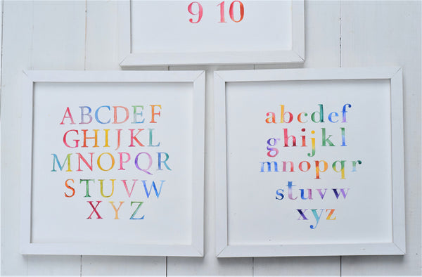 ALPHABET ABCs 123s FARMHOUSE Style Sign