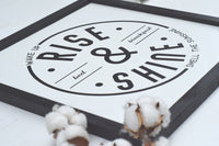 RISE & SHINE Bed and Breakfast Modern RUSTIC Sign |  Farmhouse Style