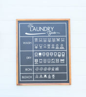 LAUNDRY GUIDE FARMHOUSE Style Sign | Laundry Room Decor | Laundry Sign | Laundry Symbols Sign