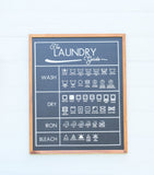 LAUNDRY GUIDE FARMHOUSE Style Sign | Laundry Room Decor | Laundry Sign | Laundry Symbols Sign