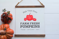 FARM FRESH PUMPKIN Wood Scroll Sign | Farmhouse Style Fall Sign | Pumpkin Sign | Fall Decor