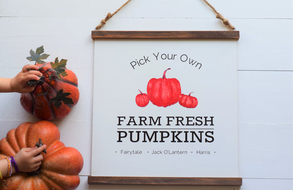 FARM FRESH PUMPKIN Wood Scroll Sign | Farmhouse Style Fall Sign | Pumpkin Sign | Fall Decor