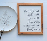 DINE WELL KITCHEN Modern Rustic Sign | Dining Room Decor | Kitchen Decor