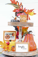 Hello FALL, PUMPKINS & Love Set of 3 TIER Tray Signs| Fall Tier Tray Signs | Sign Set Autumn