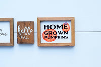 Hello FALL, PUMPKINS & Love Set of 3 TIER Tray Signs| Fall Tier Tray Signs | Sign Set Autumn