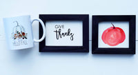 Hello FALL, PUMPKIN & Give Thanks Set of 3 TIER Tray Signs + Mug