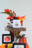 Hello FALL, PUMPKIN & Give Thanks Set of 3 TIER Tray Signs + Mug