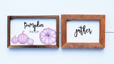 PUMPKIN PATCH +  GATHER Set of 2 | Fall Tier Tray Signs | Sign Set Autumn