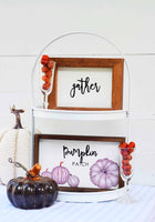 PUMPKIN PATCH +  GATHER Set of 2 | Fall Tier Tray Signs | Sign Set Autumn