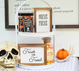 TRICK or TREAT + Hocus Pocus Set of 2 | Fall  HALLOWEEN Tier Tray Signs | Sign Set Autumn