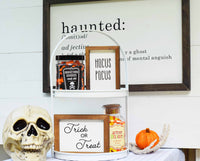 TRICK or TREAT + Hocus Pocus Set of 2 | Fall  HALLOWEEN Tier Tray Signs | Sign Set Autumn
