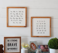 ALPHABET ABCs + 123s NUMBERS FARMHOUSE Style Sign | Nursery | Playroom Decor