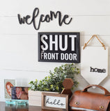 HOME 3D BANNER SIGN |  Modern Home Wood Banner Sign
