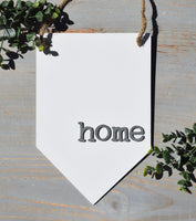 HOME 3D BANNER SIGN |  Modern Home Wood Banner Sign