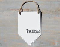 HOME 3D BANNER SIGN |  Modern Home Wood Banner Sign