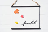 FALL + LEAVES 3D Scroll Style SIGN |  Fall Wall Decor |  Fall Home Decor