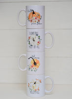 FALL COFFEE MUG Collection | Pumpkin Mug | Fall Floral Ceramic Mug