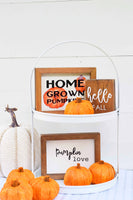 Hello FALL, PUMPKINS & Love Set of 3 TIER Tray Signs| Fall Tier Tray Signs | Sign Set Autumn