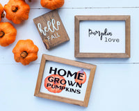 Hello FALL, PUMPKINS & Love Set of 3 TIER Tray Signs| Fall Tier Tray Signs | Sign Set Autumn