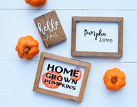 Hello FALL, PUMPKINS & Love Set of 3 TIER Tray Signs| Fall Tier Tray Signs | Sign Set Autumn