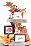 Hello FALL, PUMPKIN & Give Thanks Set of 3 TIER Tray Signs + Mug
