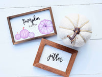 PUMPKIN PATCH +  GATHER Set of 2 | Fall Tier Tray Signs | Sign Set Autumn