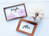 PUMPKIN PATCH +  GATHER Set of 2 | Fall Tier Tray Signs | Sign Set Autumn