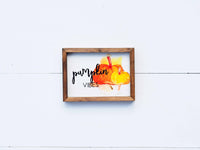 PUMPKIN Vibes + FALL + Red LEAF Signs Set of 3 | Fall Tier Tray Signs | Sign Set Autumn
