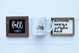 Hello FALL Mug +  AUTUMN Skies + Fall Vibes Signs Set of 23| Fall Tier TRAY Signs | Sign Set Autumn