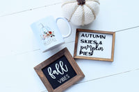 Hello FALL Mug +  AUTUMN Skies + Fall Vibes Signs Set of 23| Fall Tier TRAY Signs | Sign Set Autumn