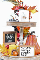 Hello FALL Mug +  AUTUMN Skies + Fall Vibes Signs Set of 23| Fall Tier TRAY Signs | Sign Set Autumn