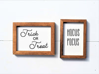 TRICK or TREAT + Hocus Pocus Set of 2 | Fall  HALLOWEEN Tier Tray Signs | Sign Set Autumn