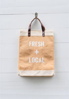 Eco Friendly JUTE + LEATHER Market Bag | ReUSABLE  CANVAS Bag |  Jute Canvas Tote Bag