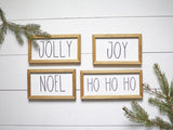 FARMHOUSE CHRISTMAS SIGNS | Perfect for Tier Trays, Mantles & Shelves | Ho Ho Ho Jolly Noel Joy