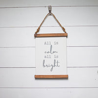 ALL is CALM Scroll Style Wood Sign | CHRISTMAS Decor