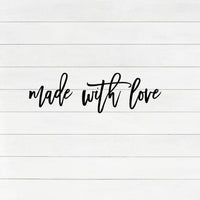 MADE WITH LOVE Script Wood Cutout
