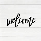 WELCOME WOOD CUTOUT | Modern Welcome Script Sign