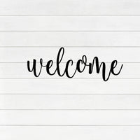 WELCOME WOOD CUTOUT | Modern Welcome Script Sign