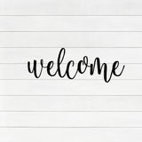 WELCOME WOOD CUTOUT | Modern Welcome Script Sign