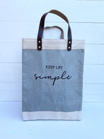 Eco Friendly JUTE + LEATHER Market Bag | ReUSABLE  CANVAS Bag |  Jute Canvas Tote Bag