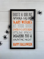 HAPPY HALLOWEEN SIGN Wall Sign Mantle