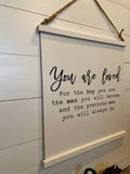 YOU ARE LOVED Scroll Style Wall Sign | Little Boys Wood Wall Sign Decor | Baby Boy Decor