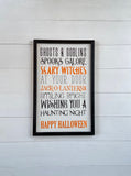 HAPPY HALLOWEEN SIGN Wall Sign Mantle